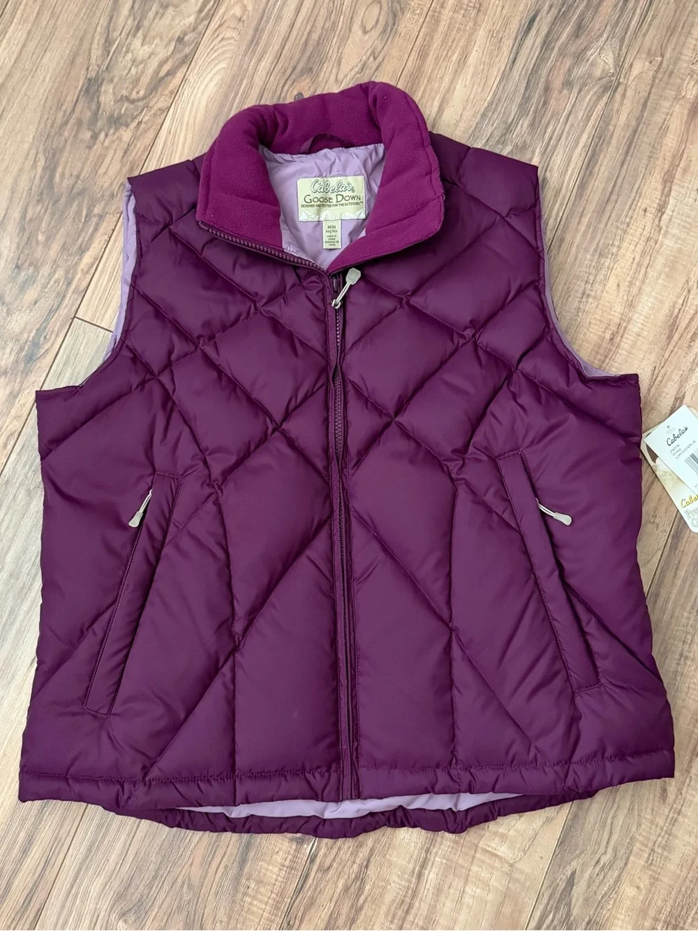 NWT Cabela's Plum Eggplant Quilted Down Vest - Purple So soft and warm Size: M